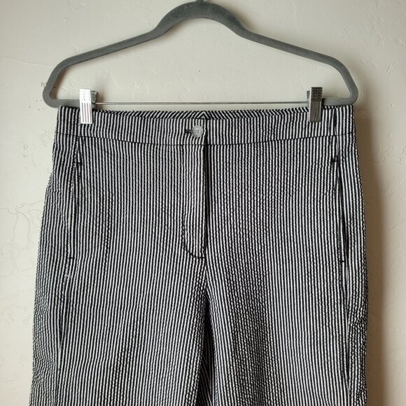 Ann Taylor Striped Wide Leg Cropped Pants - Picture 2 of 9